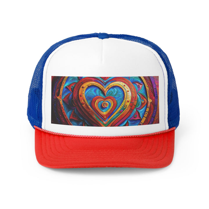 Vibrant Love Spiral - Trucker Hat - Hats - g(0D·IO) - Blue/Red - One size -