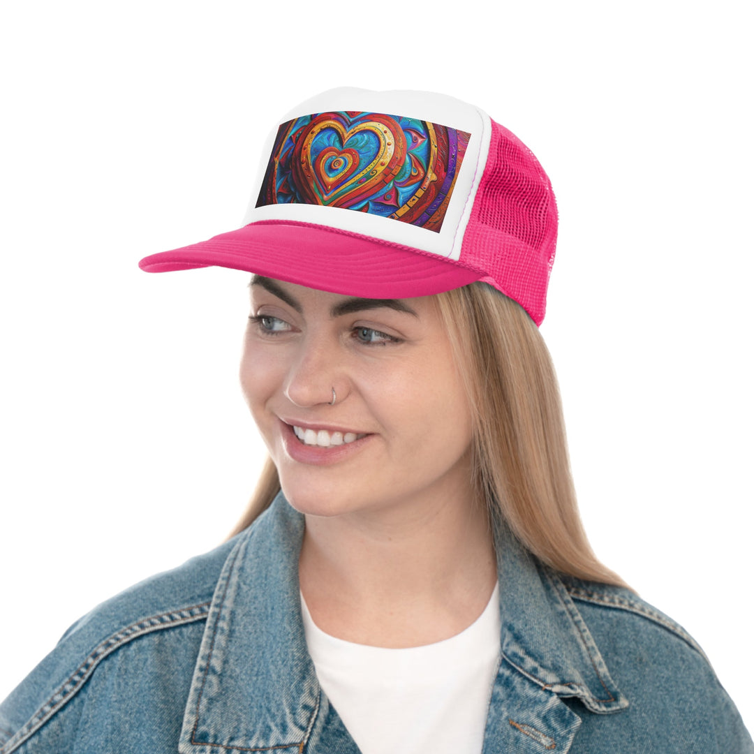 Vibrant Love Spiral - Trucker Hat - Hats - g(0D·IO) - Pink - One size -