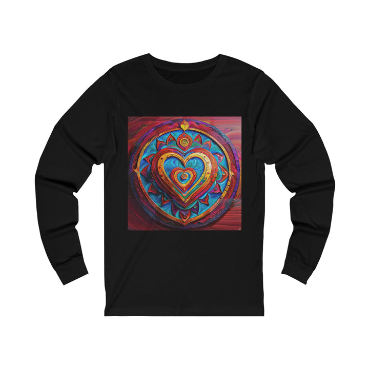 Vibrant Love Spiral - Unisex Jersey Long Sleeve Tee - Long-sleeve - g(0D·IO) - S - Black -