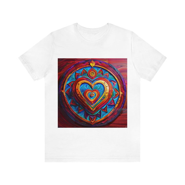 Vibrant Love Spiral - Unisex Jersey Short Sleeve Tee - T-Shirt - g(0D·IO) - White - S -