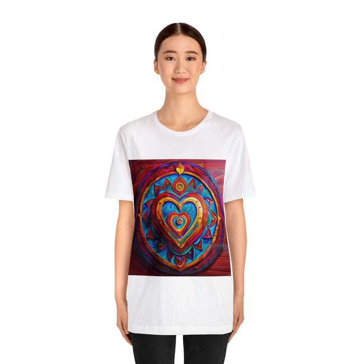 Vibrant Love Spiral - Unisex Jersey Short Sleeve Tee - T-Shirt - g(0D·IO) - Black - S -