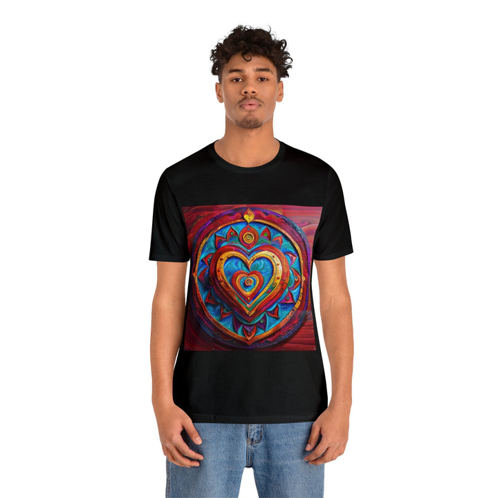 Vibrant Love Spiral - Unisex Jersey Short Sleeve Tee - T-Shirt - g(0D·IO) - Black - S -