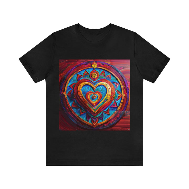 Vibrant Love Spiral - Unisex Jersey Short Sleeve Tee - T-Shirt - g(0D·IO) - Black - S -