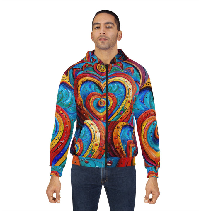 Vibrant Love Spiral - Unisex Zip Hoodie - All Over Prints - g(0D·IO) - XS - -