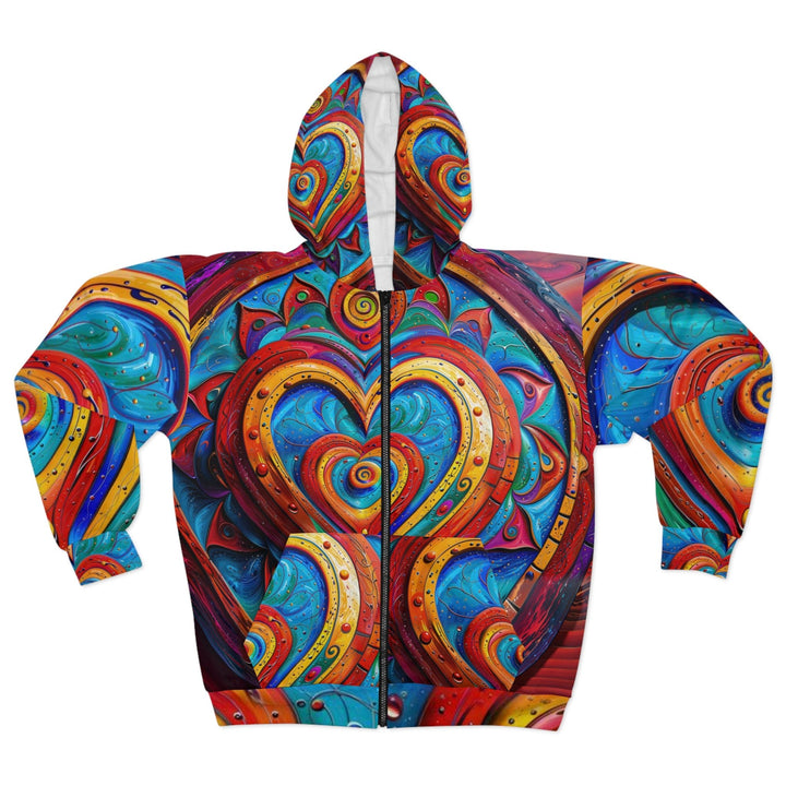 Vibrant Love Spiral - Unisex Zip Hoodie - All Over Prints - g(0D·IO) - XS - -