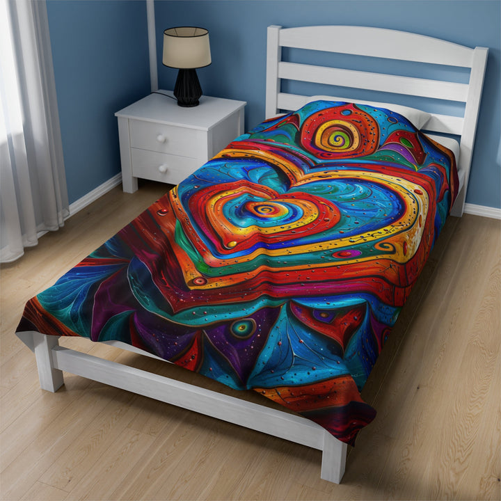 Vibrant Love Spiral - Velveteen Plush Blanket - All Over Prints - g(0D·IO) - 30" × 40" - -