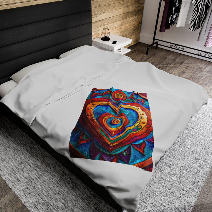 Vibrant Love Spiral - Velveteen Plush Blanket - All Over Prints - g(0D·IO) - 30" × 40" - -