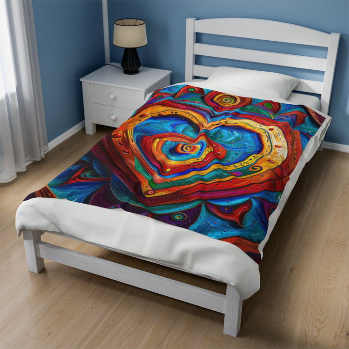 Vibrant Love Spiral - Velveteen Plush Blanket - All Over Prints - g(0D·IO) - 30" × 40" - -