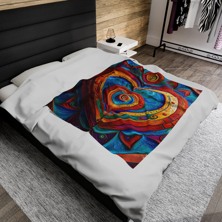 Vibrant Love Spiral - Velveteen Plush Blanket - All Over Prints - g(0D·IO) - 30" × 40" - -