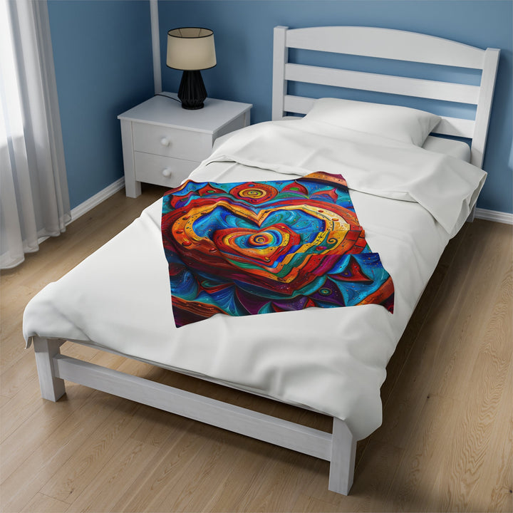 Vibrant Love Spiral - Velveteen Plush Blanket - All Over Prints - g(0D·IO) - 30" × 40" - -