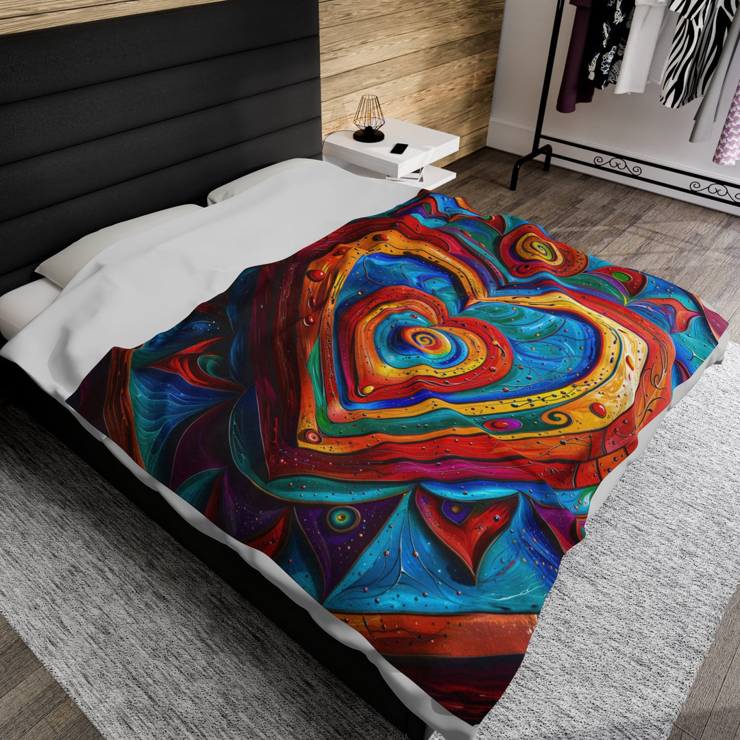 Vibrant Love Spiral - Velveteen Plush Blanket - All Over Prints - g(0D·IO) - 30" × 40" - -