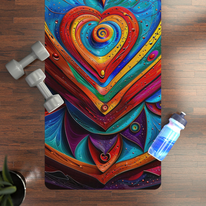 Vibrant Love Spiral - Yoga Mat - Home Decor - g(0D·IO) - 24” x 68” - -