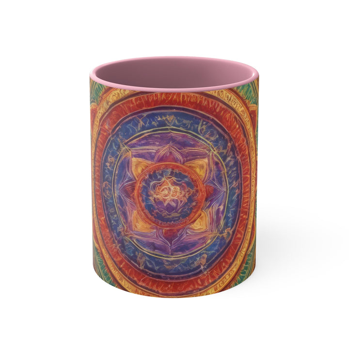 Vibrant Mandala Essence - Accent Coffee Mug - Mug - g(0D·IO) - Pink - 11oz -