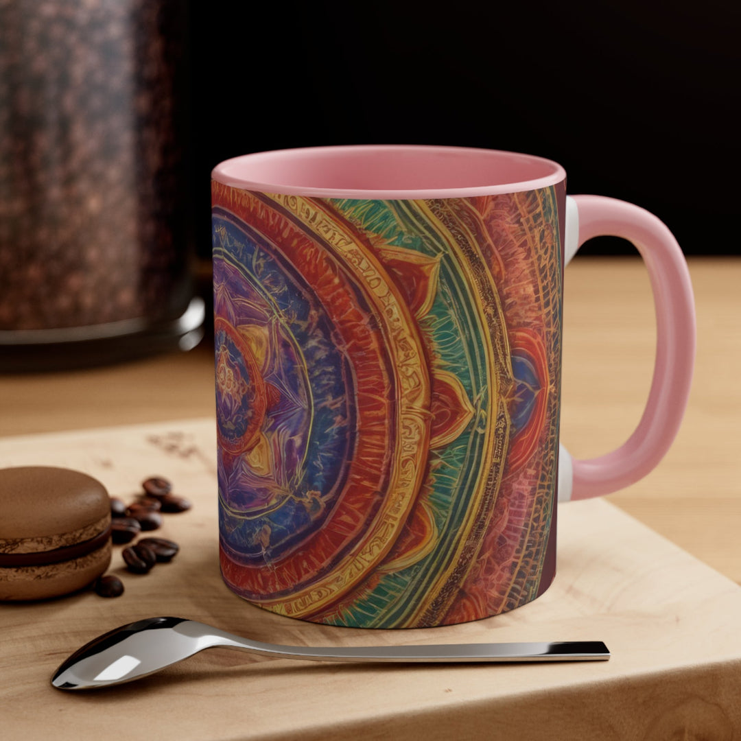 Vibrant Mandala Essence - Accent Coffee Mug - Mug - g(0D·IO) - Pink - 11oz -