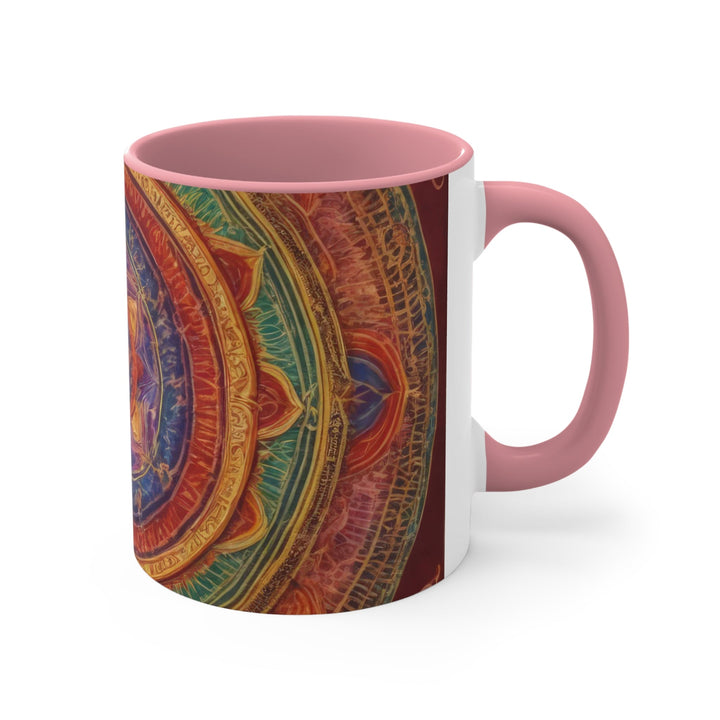 Vibrant Mandala Essence - Accent Coffee Mug - Mug - g(0D·IO) - Pink - 11oz -