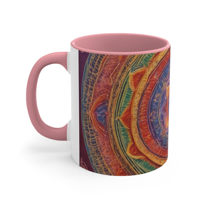 Vibrant Mandala Essence - Accent Coffee Mug - Mug - g(0D·IO) - Pink - 11oz -