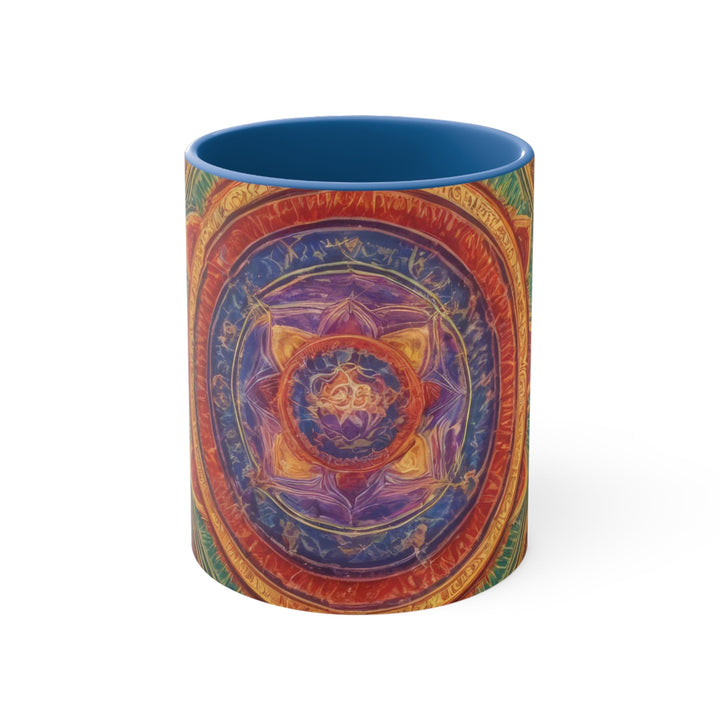 Vibrant Mandala Essence - Accent Coffee Mug - Mug - g(0D·IO) - Blue - 11oz -