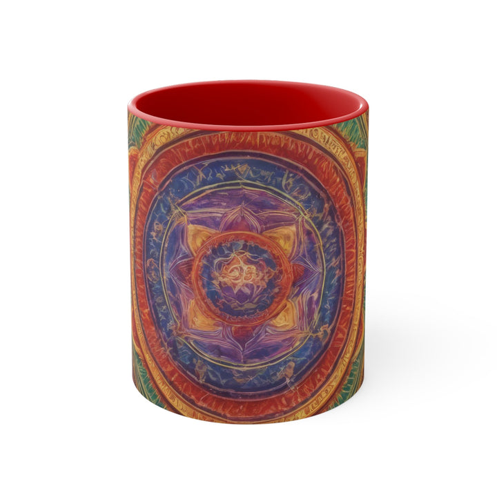 Vibrant Mandala Essence - Accent Coffee Mug - Mug - g(0D·IO) - Red - 11oz -