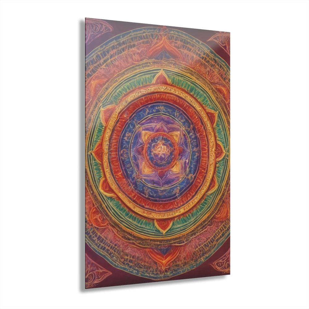 Vibrant Mandala Essence - Acrylic Prints (French Cleat Hanging) - Home Decor - g(0D·IO) - 24" x 36" (Vertical) - 0.25'' -