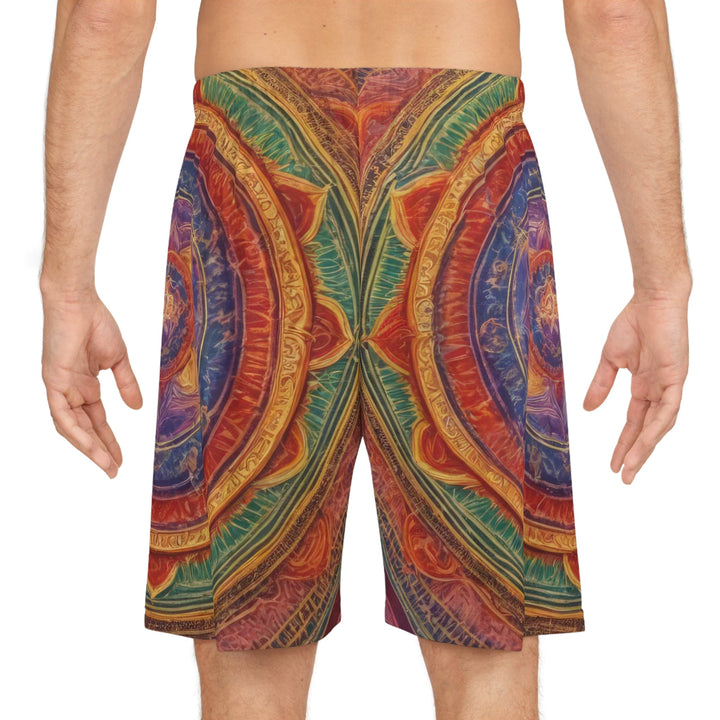 Vibrant Mandala Essence - AOP Basketball Shorts - All Over Prints - g(0D·IO) - Seam thread color automatically matched to design - XS -