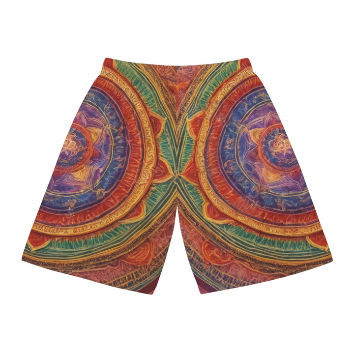 Vibrant Mandala Essence - AOP Basketball Shorts - All Over Prints - g(0D·IO) - Seam thread color automatically matched to design - XS -