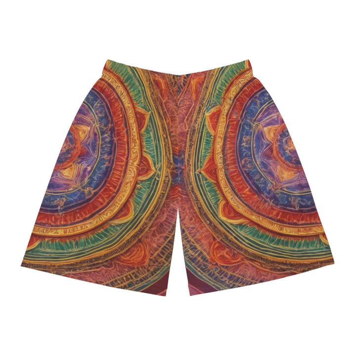 Vibrant Mandala Essence - AOP Basketball Shorts - All Over Prints - g(0D·IO) - Seam thread color automatically matched to design - XS -