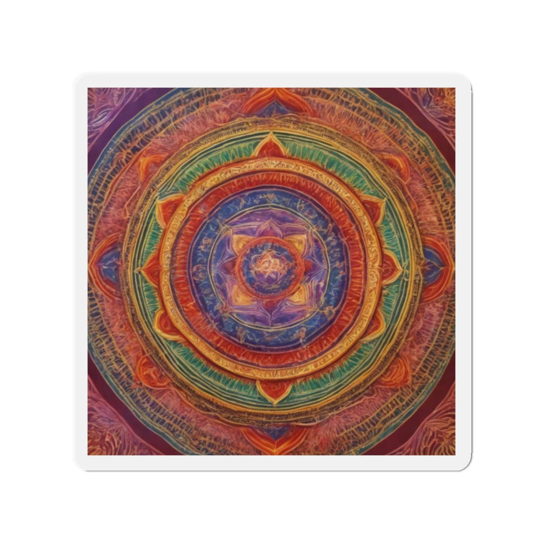 Vibrant Mandala Essence - Die-cut Magnet - Home Decor - g(0D·IO) - 2" x 2" - Die-Cut - 1 pc
