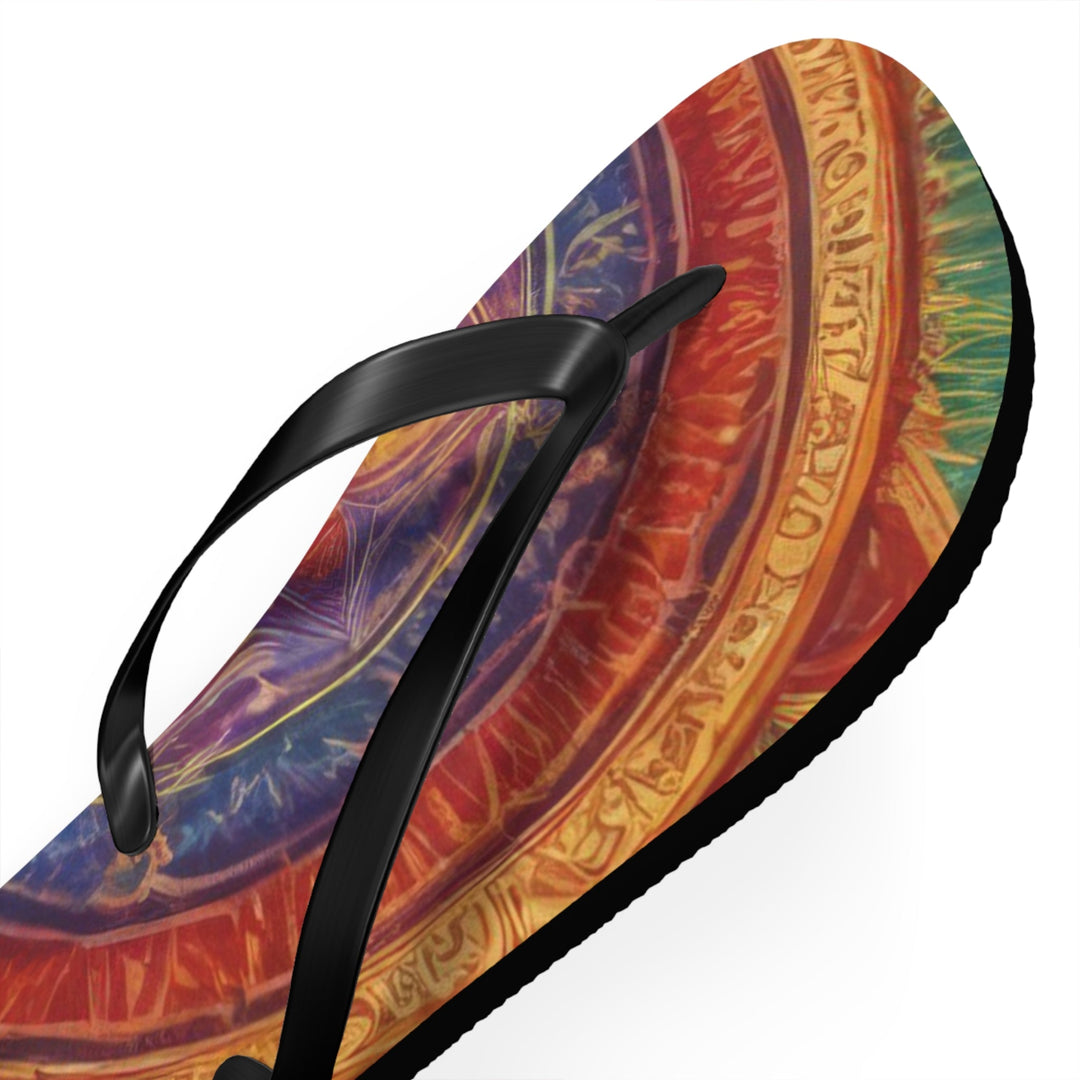 Vibrant Mandala Essence - Flip Flops - Shoes - g(0D·IO) - XL - Black sole -