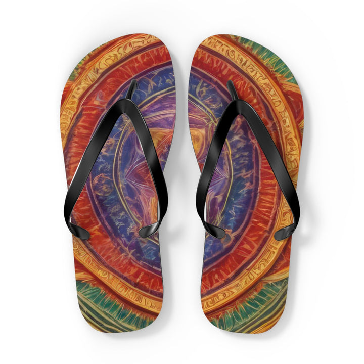 Vibrant Mandala Essence - Flip Flops - Shoes - g(0D·IO) - XL - Black sole -