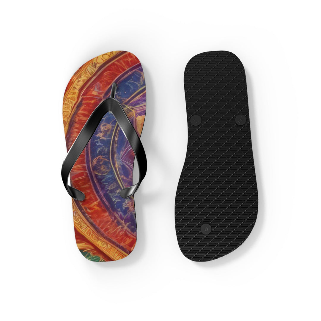 Vibrant Mandala Essence - Flip Flops - Shoes - g(0D·IO) - XL - Black sole -