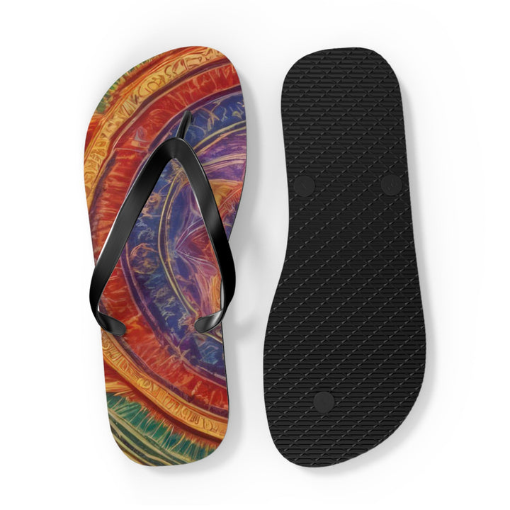 Vibrant Mandala Essence - Flip Flops - Shoes - g(0D·IO) - XL - Black sole -