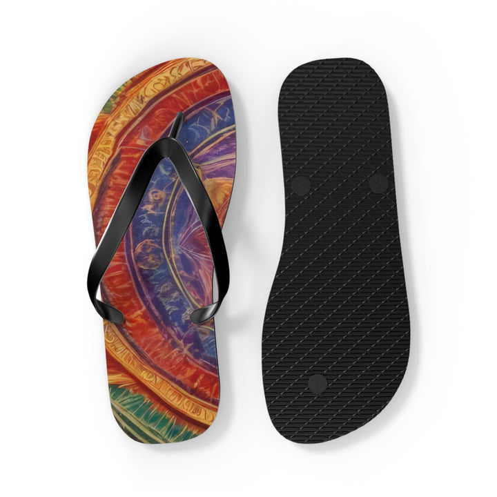 Vibrant Mandala Essence - Flip Flops - Shoes - g(0D·IO) - XL - Black sole -