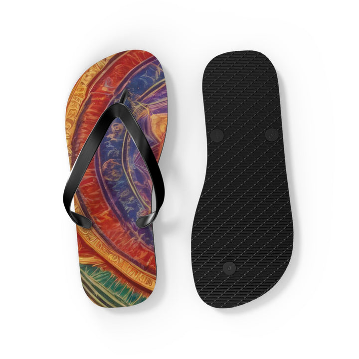 Vibrant Mandala Essence - Flip Flops - Shoes - g(0D·IO) - XL - Black sole -