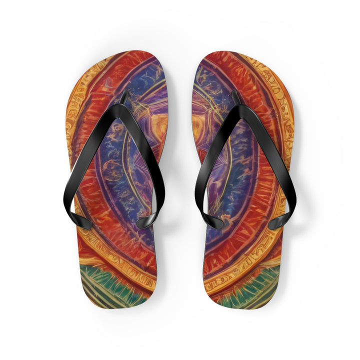 Vibrant Mandala Essence - Flip Flops - Shoes - g(0D·IO) - M - Black sole -