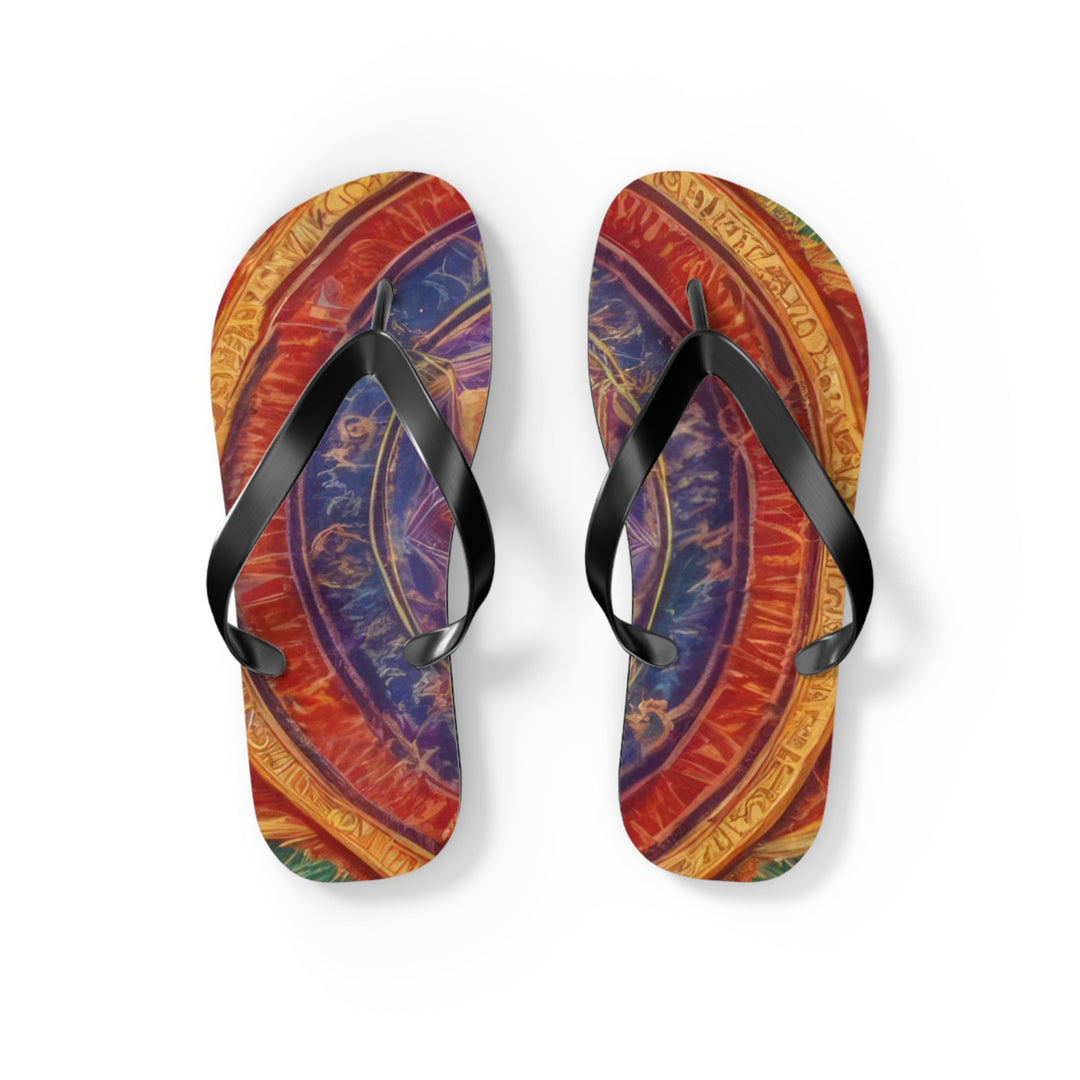 Vibrant Mandala Essence - Flip Flops - Shoes - g(0D·IO) - S - Black sole -