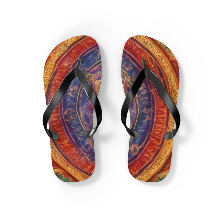 Vibrant Mandala Essence - Flip Flops - Shoes - g(0D·IO) - S - Black sole -