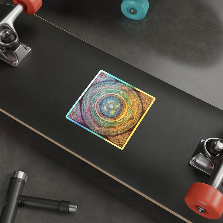 Vibrant Mandala Essence - Holographic Die-Cut Sticker - Paper products - g(0D·IO) - 5" × 5" - Die-Cut - Holographic