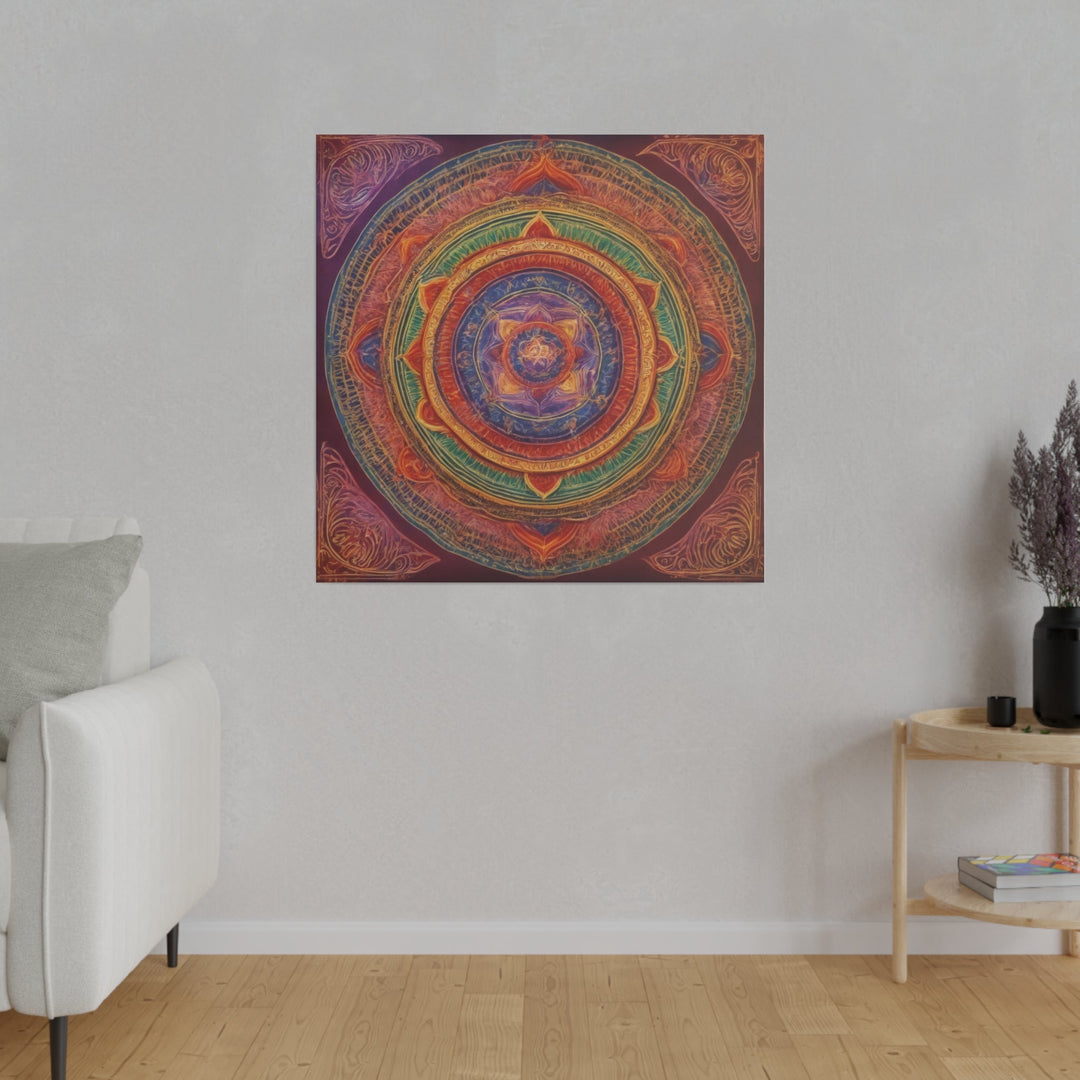 Vibrant Mandala Essence - Matte Canvas - Canvas - g(0D·IO) - 32" x 32" (Square) - 0.75'' -