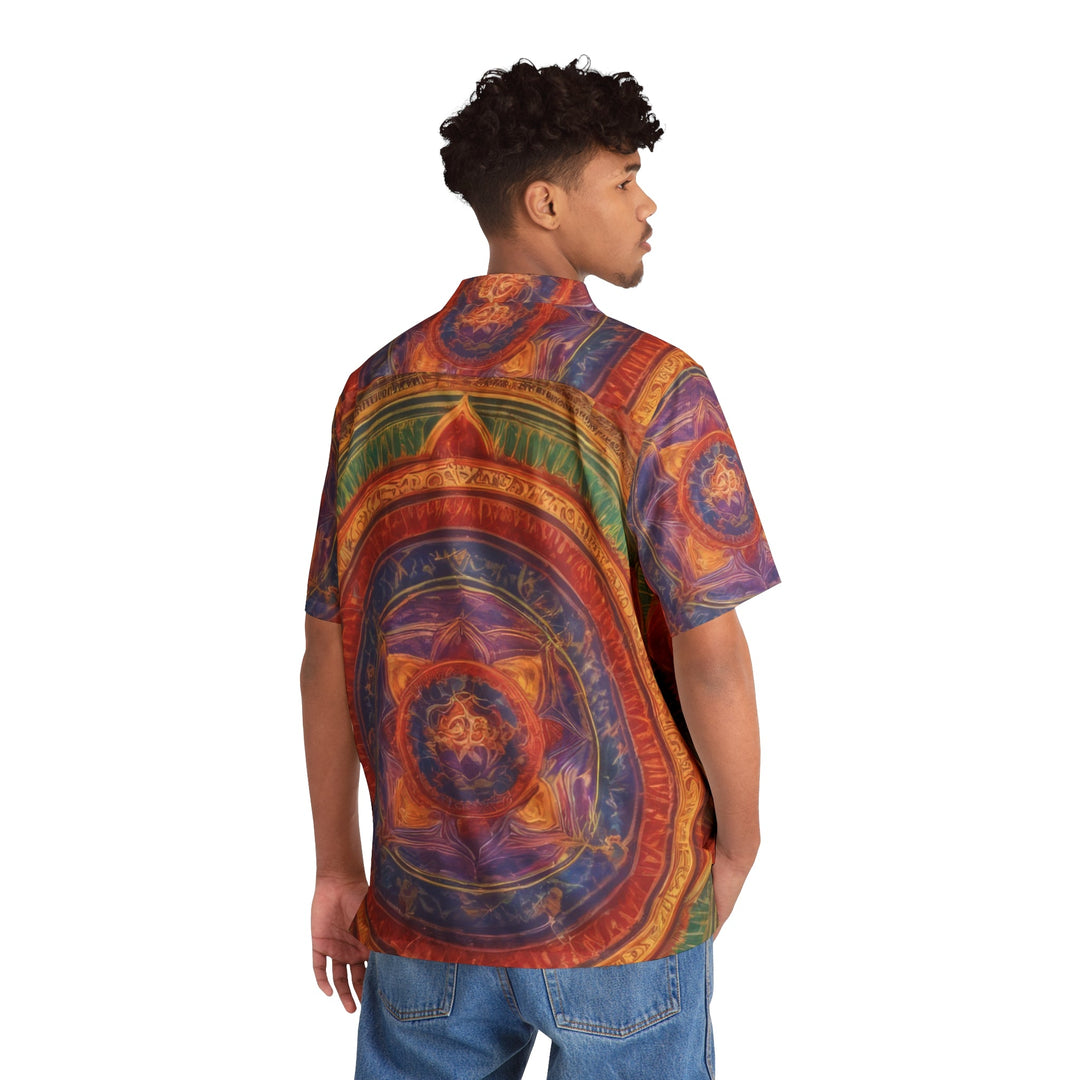 Vibrant Mandala Essence - Men's Hawaiian Shirt - All Over Prints - g(0D·IO) - S - Black -