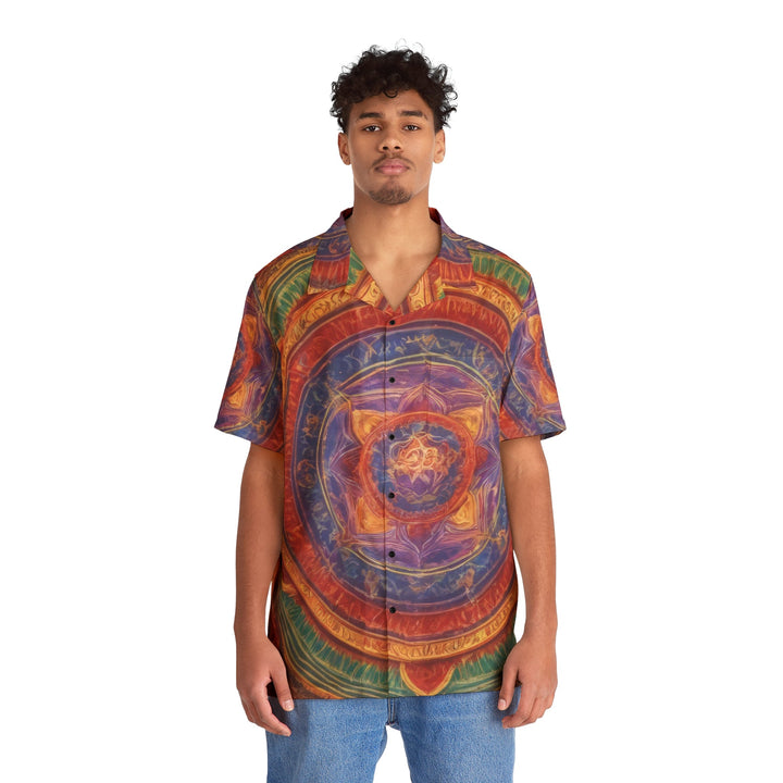 Vibrant Mandala Essence - Men's Hawaiian Shirt - All Over Prints - g(0D·IO) - S - Black -