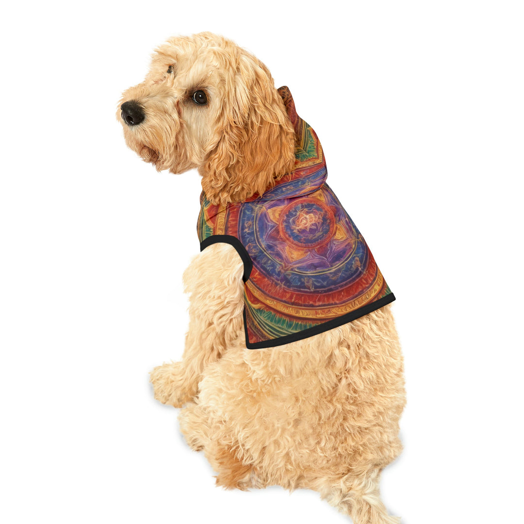 Vibrant Mandala Essence - Pet Hoodie - Pets - g(0D·IO) - XXS - Black Rib -