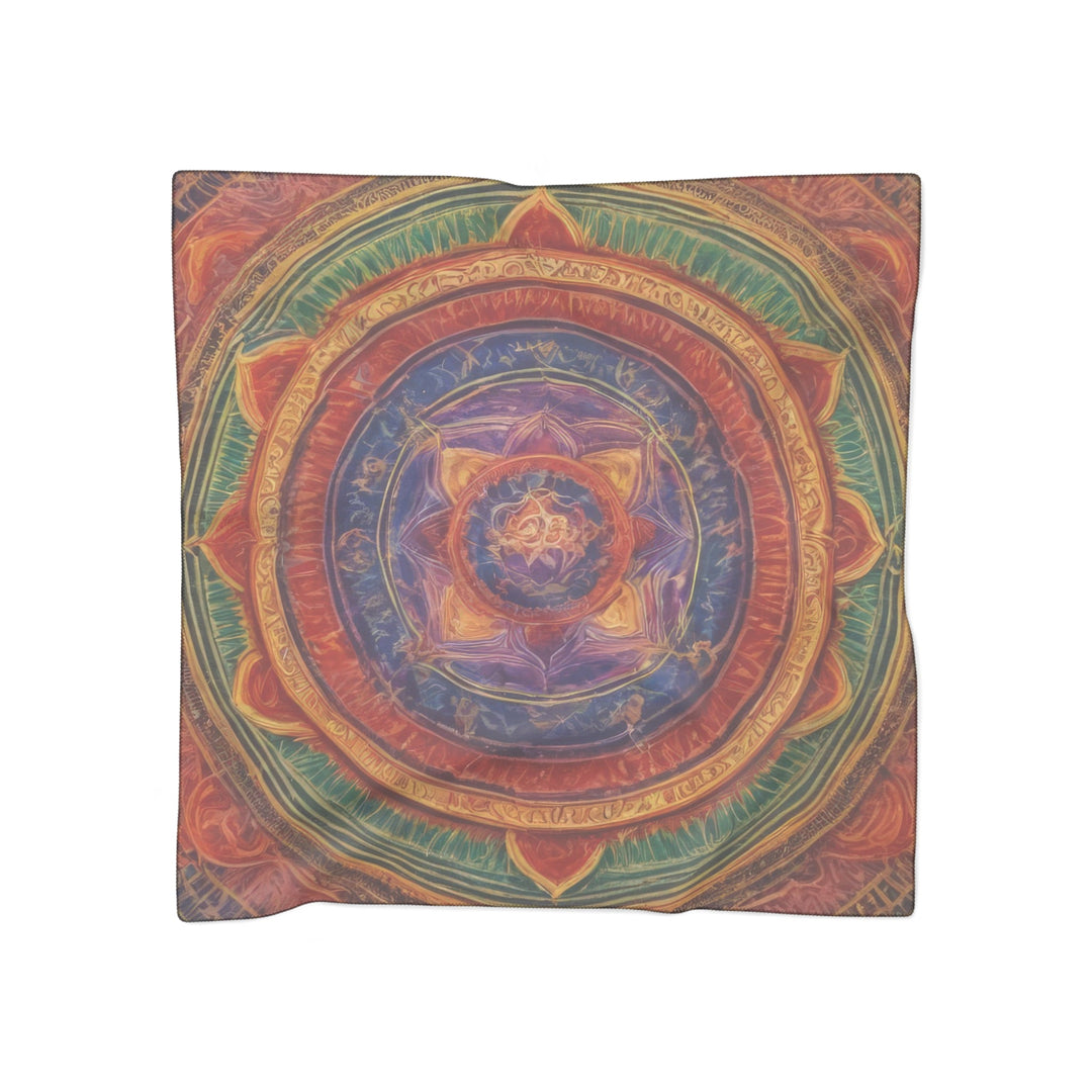 Vibrant Mandala Essence - Poly Scarf - Accessories - g(0D·IO) - Poly voile - 25" × 25" -