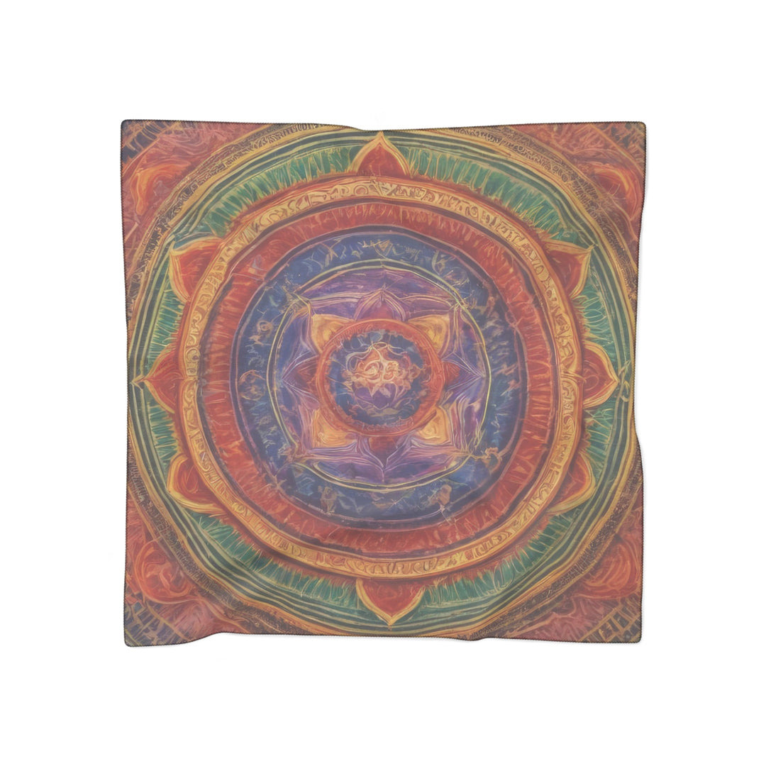 Vibrant Mandala Essence - Poly Scarf - Accessories - g(0D·IO) - Poly voile - 50" × 50" -