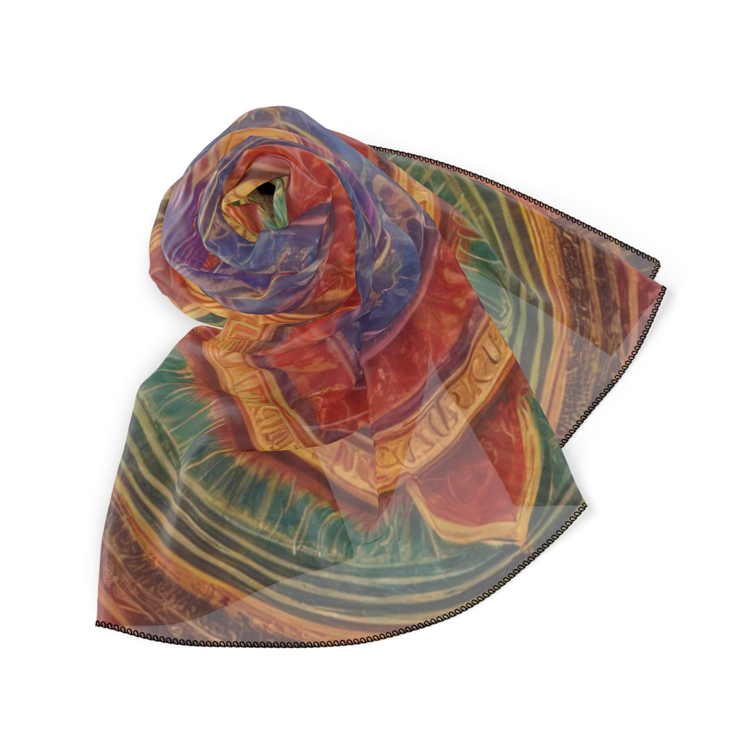 Vibrant Mandala Essence - Poly Scarf - Accessories - g(0D·IO) - Poly chiffon - 50" × 50" -