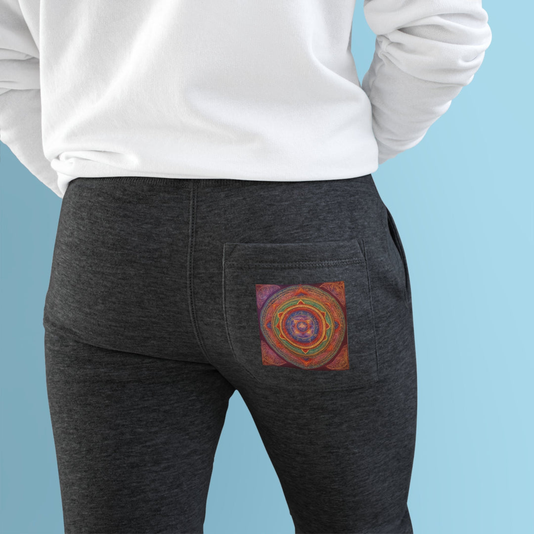 Vibrant Mandala Essence - Premium Fleece Joggers - Trousers - g(0D·IO) - Charcoal Heather - M -