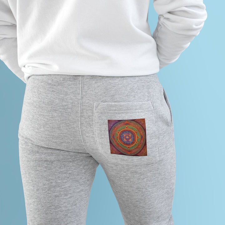 Vibrant Mandala Essence - Premium Fleece Joggers - Trousers - g(0D·IO) - Charcoal Heather - M -