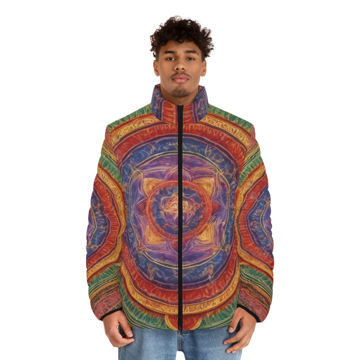 Vibrant Mandala Essence - Puffer Jacket - All Over Prints - g(0D·IO) - S - Black zipper -