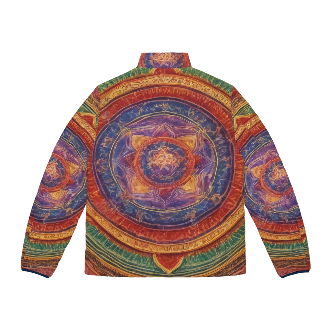 Vibrant Mandala Essence - Puffer Jacket - All Over Prints - g(0D·IO) - S - Black zipper -