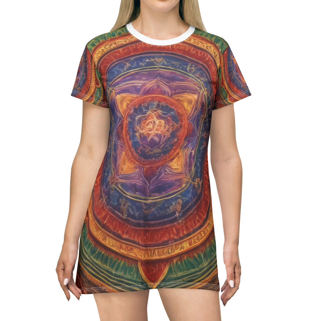 Vibrant Mandala Essence - T-Shirt Dress - All Over Prints - g(0D·IO) - XS - -