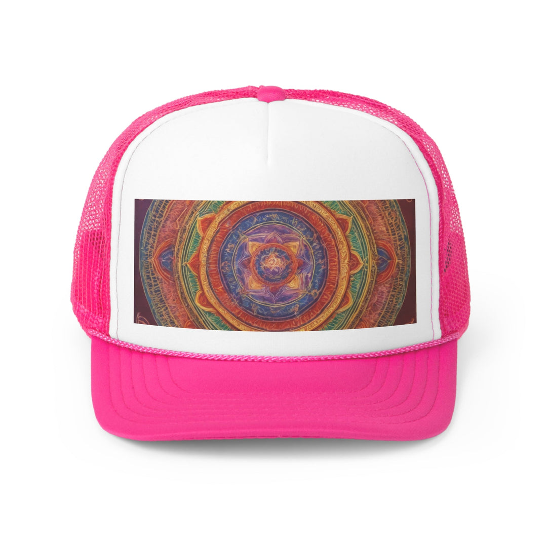 Vibrant Mandala Essence - Trucker Hat - Hats - g(0D·IO) - Pink - One size -